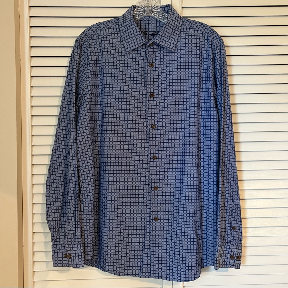 Tasso Elba Men’s Size Medium Long Sleeve Button Down Dress Shirt Collared Cotton
